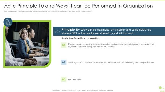 Agile Beliefs And Fundamentals Agile Principle 10 And Ways It Can Be Performed In Organization Topics PDF