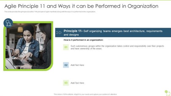 Agile Beliefs And Fundamentals Agile Principle 11 And Ways It Can Be Performed In Organization Brochure PDF