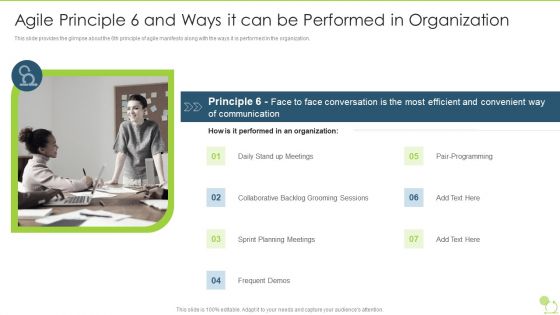 Agile Beliefs And Fundamentals Agile Principle 6 And Ways It Can Be Performed In Organization Inspiration PDF