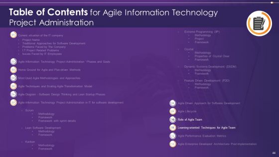 Agile Information Technology Project Administration Ppt PowerPoint Presentation Complete Deck With Slides