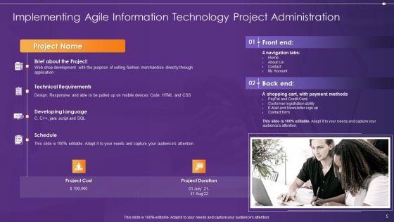 Agile Information Technology Project Administration Ppt PowerPoint Presentation Complete Deck With Slides
