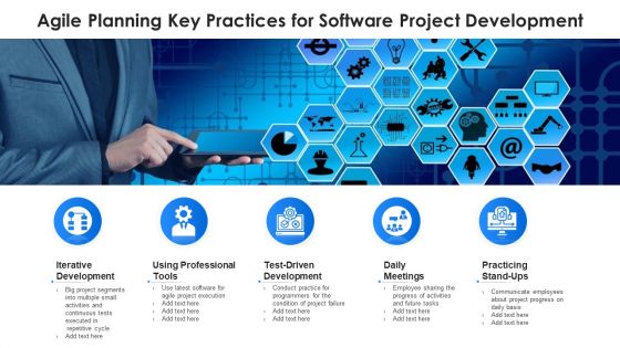 Agile Planning Key Practices For Software Project Development Ppt PowerPoint Presentation Gallery Example PDF
