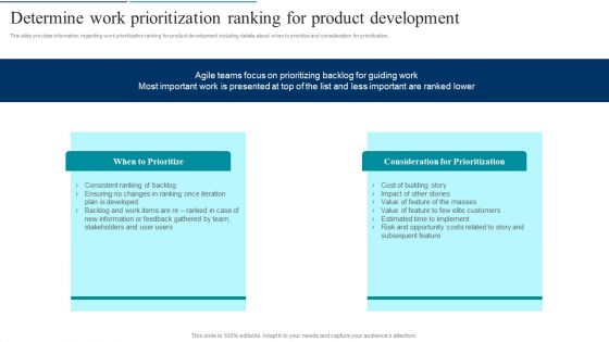 Agile Product Development Determine Work Prioritization Ranking For Product Information PDF