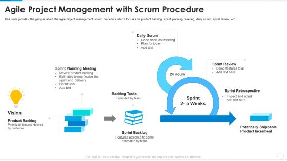 Agile Project Management With Scrum Procedure Brochure PDF