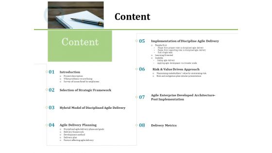 Agile Service Delivery Model Content Summary PDF