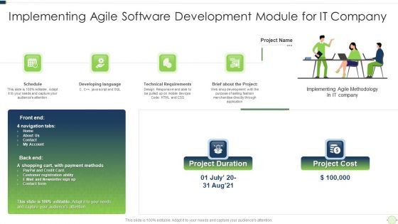 Agile Software Programming Module For Information Technology Implementing Agile Software Elements PDF
