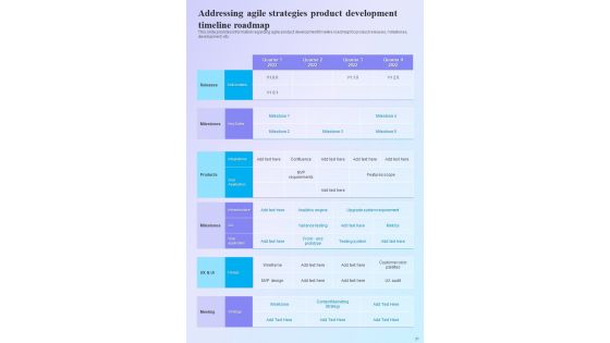 Agile Strategies Playbook Template