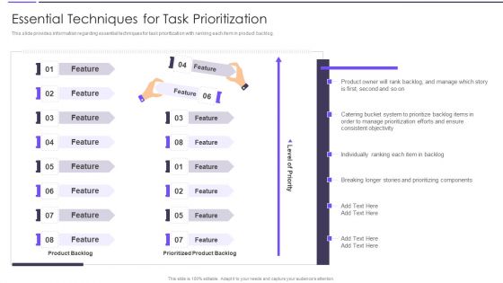 Agile Transformation Framework Essential Techniques For Task Prioritization Background PDF