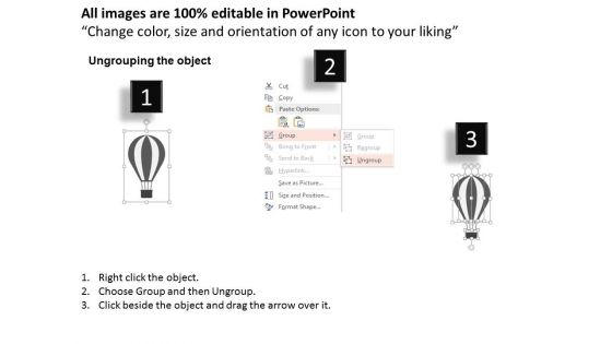 Air Balloon Graphic With Text Space Powerpoint Templates