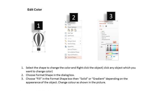 Air Balloon Graphic With Text Space Powerpoint Templates