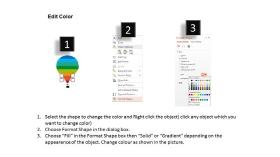 Air Balloon With Eight Options Powerpoint Templates