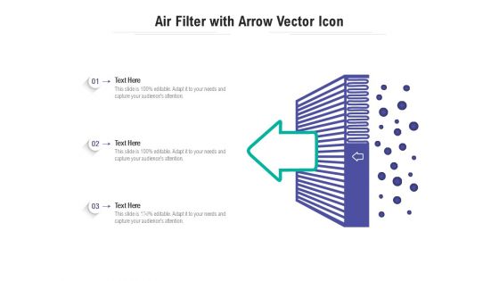 Air Filter With Arrow Vector Icon Ppt PowerPoint Presentation File Elements PDF