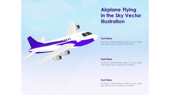 Airplane Flying In The Sky Vector Illustration Ppt PowerPoint Presentation Gallery Background Designs