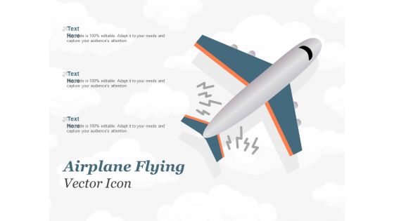 Airplane Flying Vector Icon Ppt PowerPoint Presentation Visual Aids Inspiration