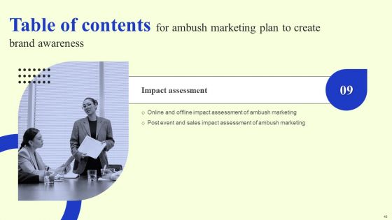 Ambush Marketing Plan To Create Brand Awareness Ppt PowerPoint Presentation Complete Deck With Slides