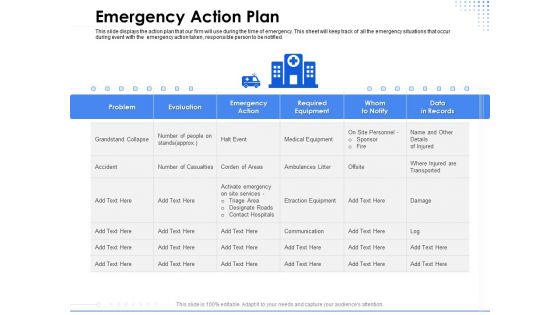 Amusement Event Coordinator Emergency Action Plan Ppt PowerPoint Presentation Show Images PDF