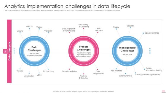Analytics Implementation Challenges In Data Lifecycle Business Analysis Modification Toolkit Introduction PDF