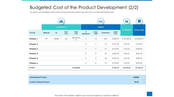 Analyzing Requirement Management Process Budgeted Cost Of The Product Development Materials Diagrams PDF