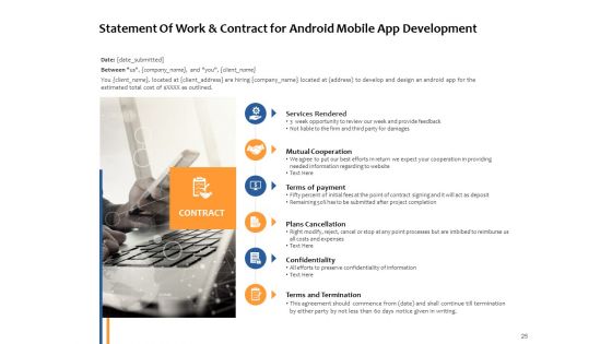 Android Mobile App Development Proposal Ppt PowerPoint Presentation Complete Deck With Slides
