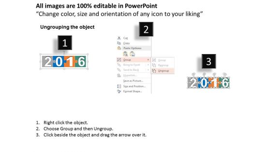 Annual 2016 Puzzle Process Chart Powerpoint Template