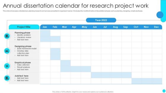 Annual Dissertation Calendar For Research Project Work Elements PDF Annual Dissertation Calendar For Research Project Work Elements PDF