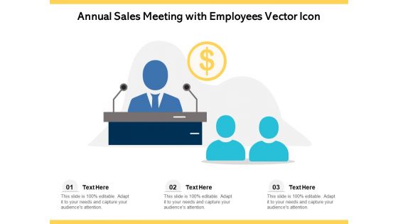 Annual Sales Meeting With Employees Vector Icon Ppt PowerPoint Presentation Layouts Graphics Pictures PDF