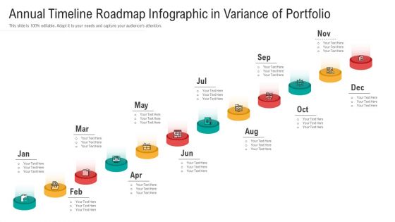 Annual Timeline Roadmap Infographic In Variance Of Portfolio Ppt PowerPoint Presentation Icon Model PDF