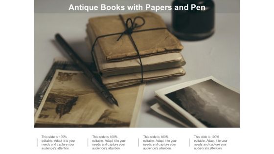 Antique Books With Papers And Pen Ppt PowerPoint Presentation Ideas Objects Cpb