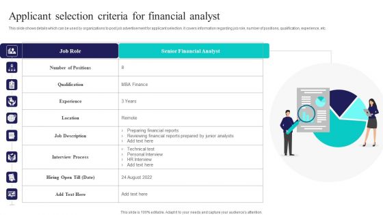 Applicant Selection Criteria For Financial Analyst Ppt PowerPoint Presentation File Background Image PDF