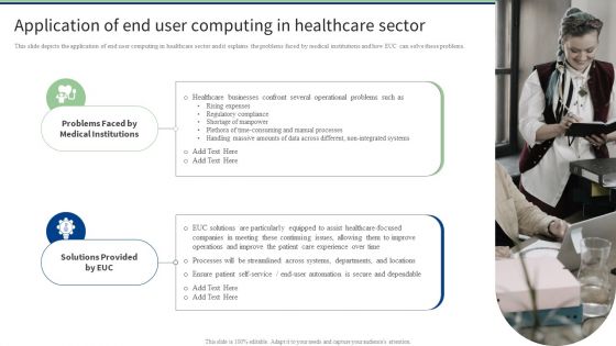 Application Of End User Computing In Healthcare Sector Ppt PowerPoint Presentation File Outline PDF