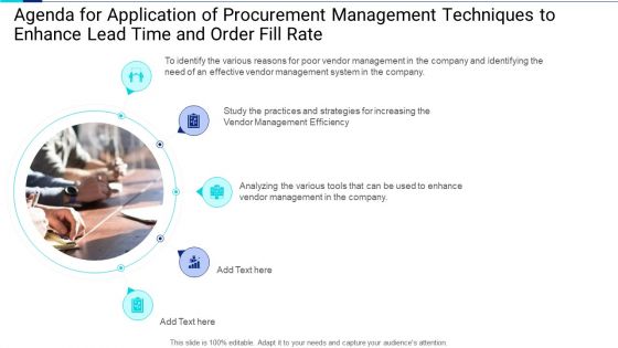 Application Of Procurement Management Techniques To Enhance Lead Time And Order Fill Rate Ppt PowerPoint Presentation Complete Deck With Slides