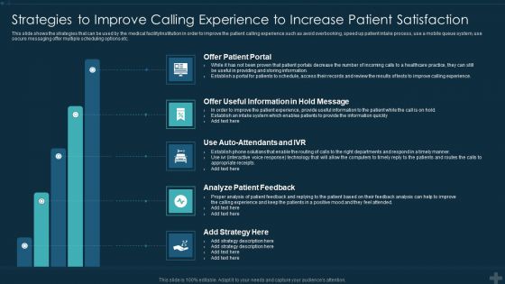 Application Patient Satisfaction Tactics Enhance Clinical Results Strategies To Improve Calling Clipart PDF