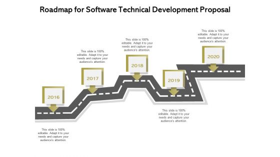 Application Technology Roadmap For Software Technical Development Proposal Diagrams PDF