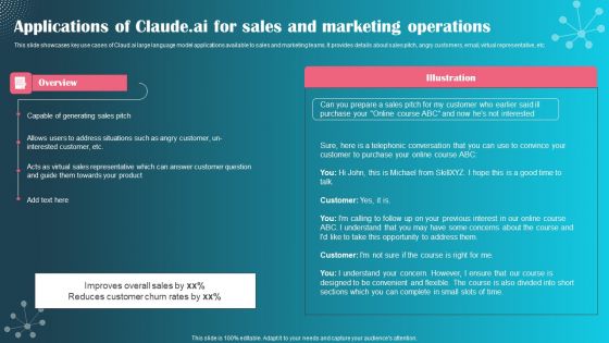 Applications Of Claude Ai For Sales And Marketing Operations Elements PDF Applications Of Claude Ai For Sales And Marketing Operations Elements PDF