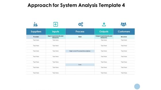 Approach For System Analysis Outputs Ppt PowerPoint Presentation Professional Shapes