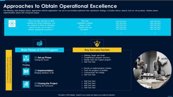 Approaches To Obtain Operational Excellence Template PDF