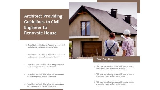 Architect Providing Guidelines To Civil Engineer To Renovate House Ppt PowerPoint Presentation Gallery Clipart PDF