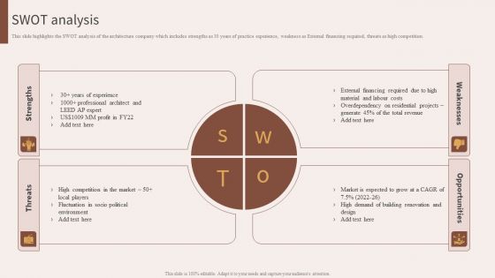 Architecture Engineering Planning Services Company SWOT Analysis Clipart PDF