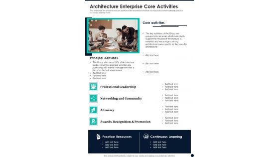 Architecture Enterprise Core Activities One Pager Documents Architecture Enterprise Core Activities One Pager Documents