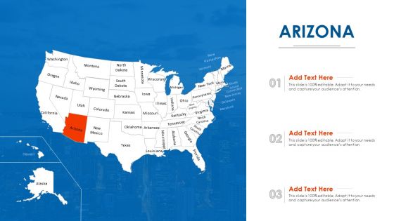 Arizona Map PowerPoint Presentation Ppt Template PDF