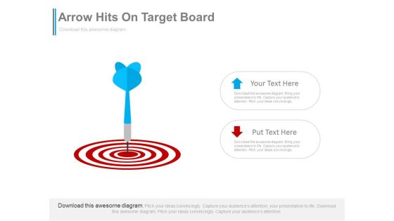 Arrow Hits On Target Board Powerpoint Slides