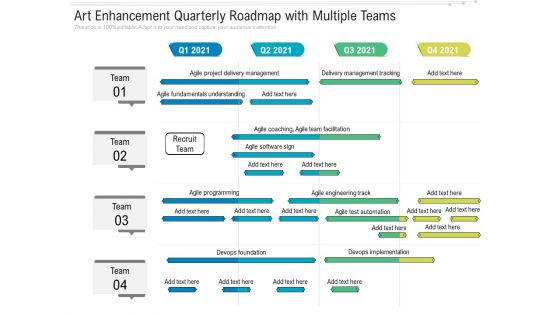 Art Enhancement Quarterly Roadmap With Multiple Teams Formats
