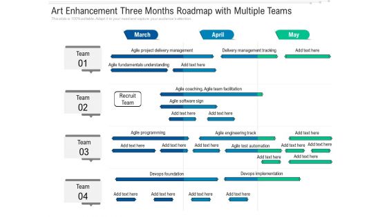 Art Enhancement Three Months Roadmap With Multiple Teams Demonstration