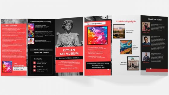 Art Museum Summer Exhibition Brochure Trifold