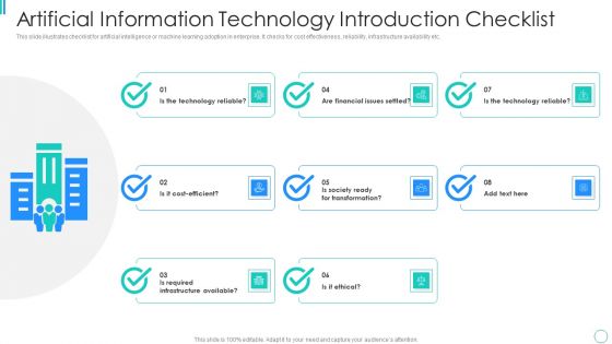 Artificial Information Technology Introduction Checklist Background PDF