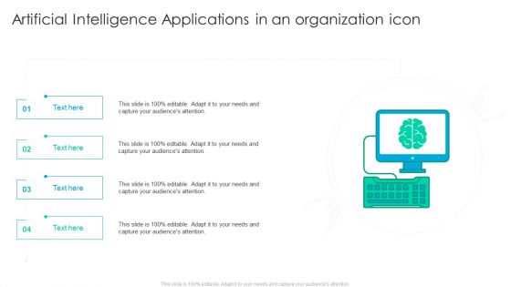 Artificial Intelligence Applications In An Organization Icon Brochure PDF Artificial Intelligence Applications In An Organization Icon Brochure PDF