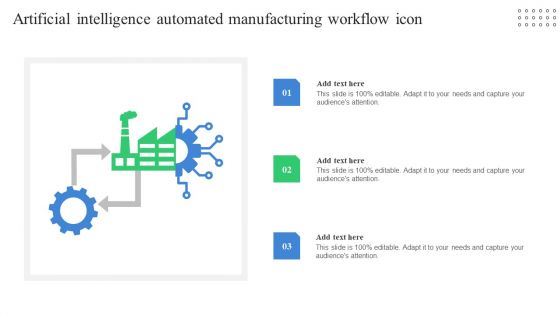 Artificial Intelligence Automated Manufacturing Workflow Icon Elements PDF