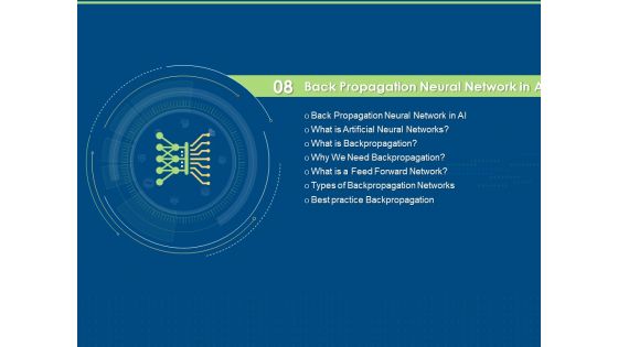 Artificial Intelligence Machine Learning Deep Learning Back Propagation Neural Network In AI Ppt PowerPoint Presentation Layouts Model PDF