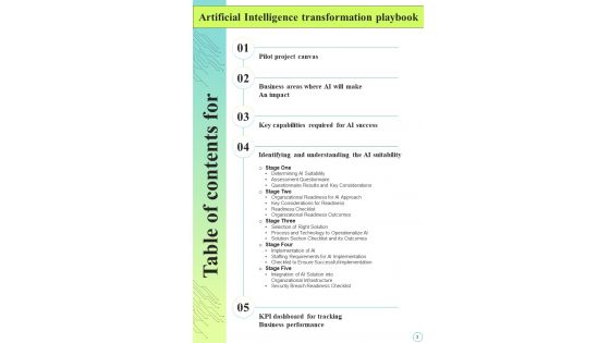 Artificial Intelligence Transformation Playbook Template