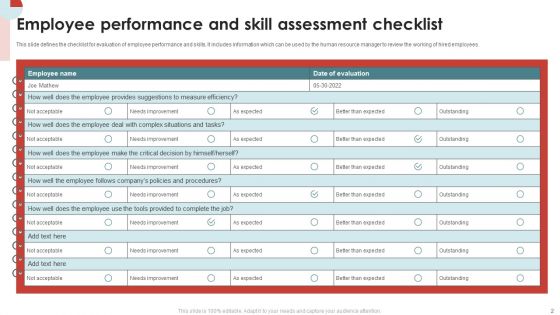 Assessment Checklist Ppt PowerPoint Presentation Complete Deck With Slides